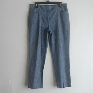 Ann Taylor Factory Flat Front Linen Ankle Pants #1071